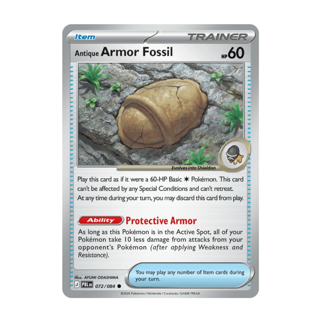 Antique Armor Fossil - 072/084 - Reverse Holo